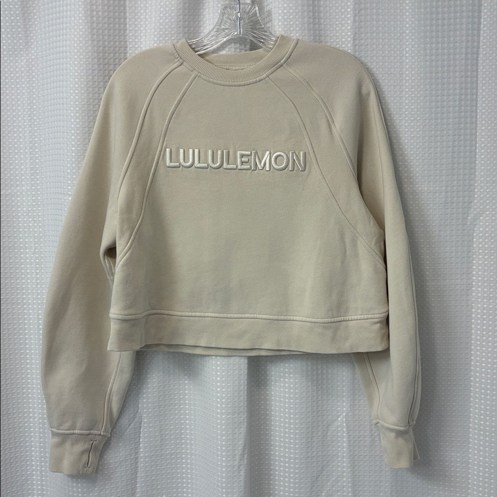Lululemon Scuba Oversized Pullover Wordmark ~ XS/S ~ Bone